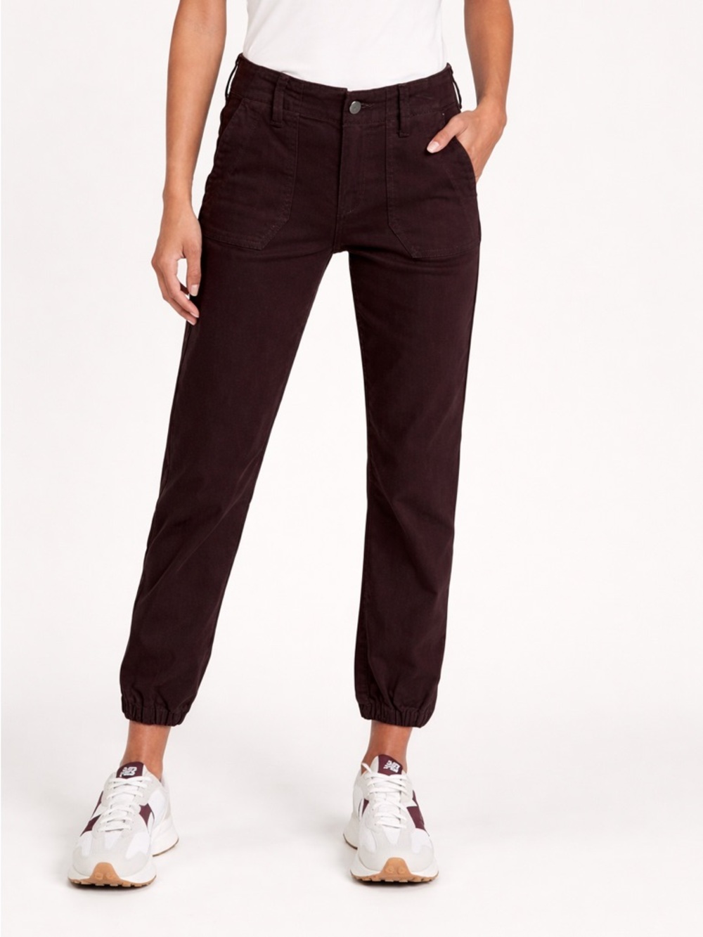 NWT Paige Mayslie Jogger Pants Black Cherry Size 30 Utility Pants